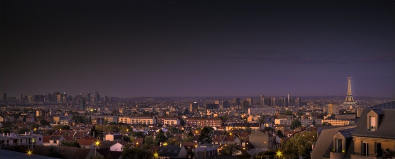 Panorama of Eiffel Tower and La Defense