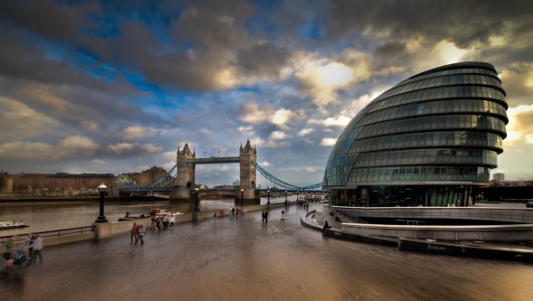 London City Hall and Tower Bridge London City Hall and Tower Bridge