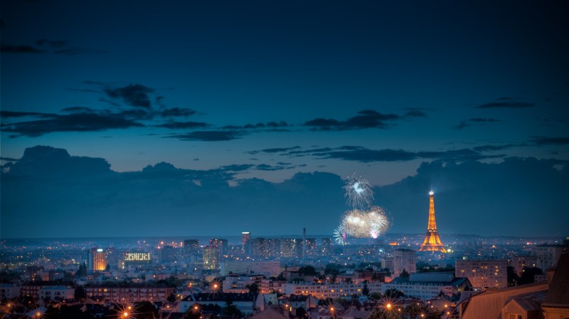 The Eiffel Tower and Fireworks - HDR of Paris