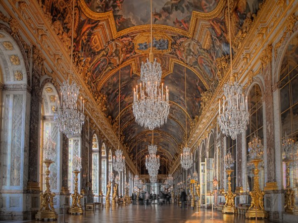 Galerie des Glaces (Hall of Mirrors) of Versailles in HDR Galerie des Glaces (Hall of Mirrors) of Versailles in HDR
