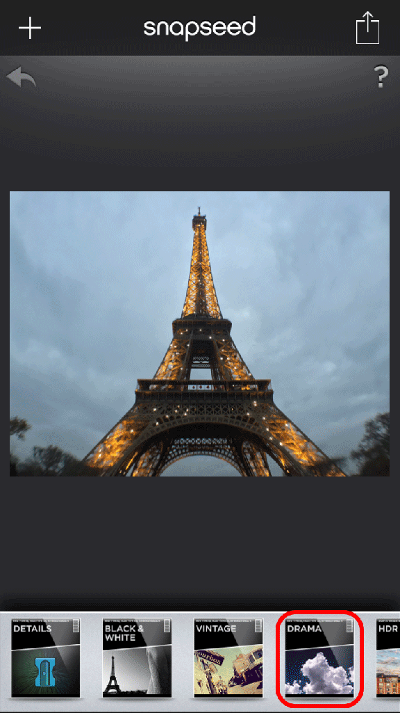 See the before and after using the Drama effect.