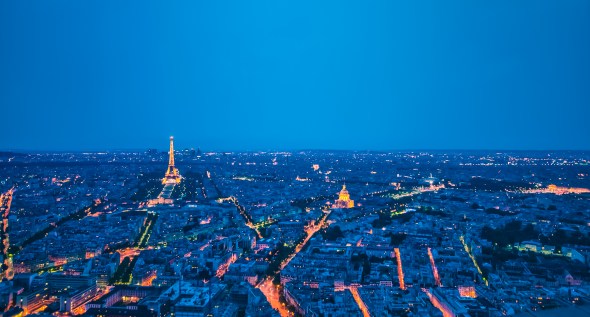 Paris by night from Montparnasse Tower